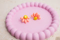 Half Daisy Studs Pink & Yellow