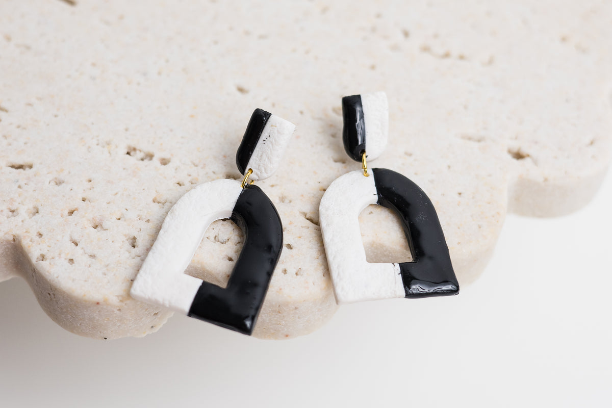 Black & White Split Arch Drops