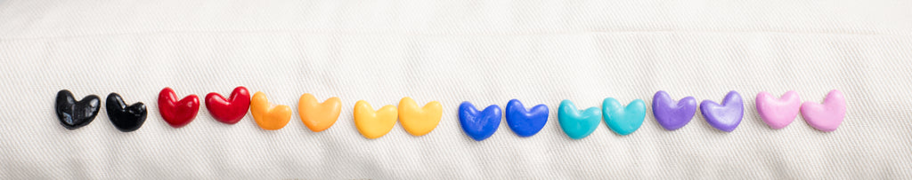 Rainbow Heart Studs