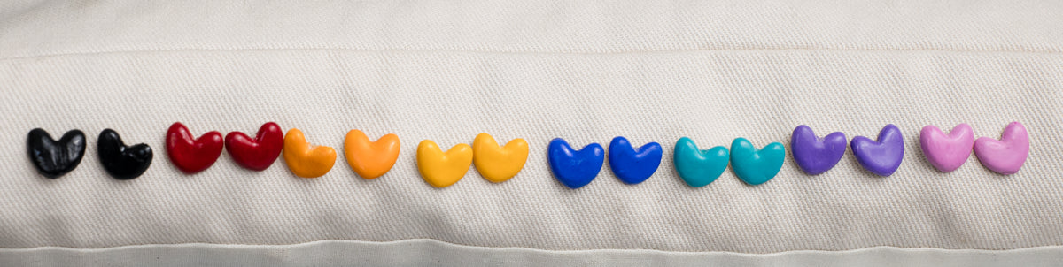 Rainbow Heart Studs