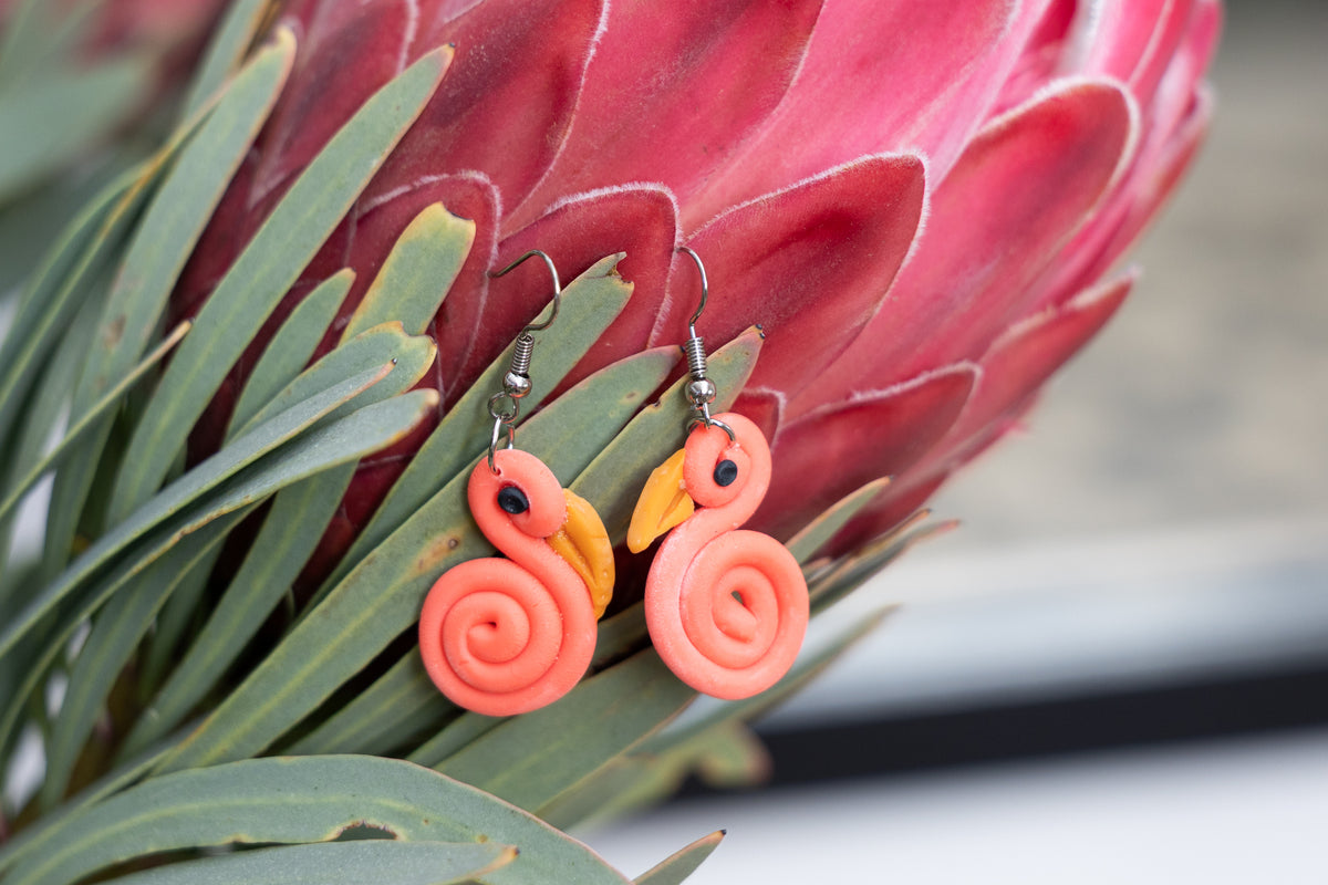 Flamingo Twirl Earrings