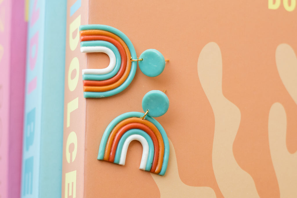 Rainbow drop earrings